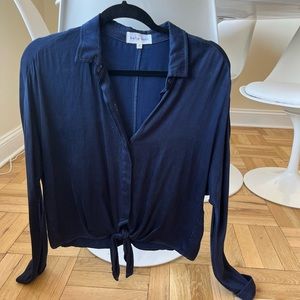 Bella Dahl Navy Blouse with Tie